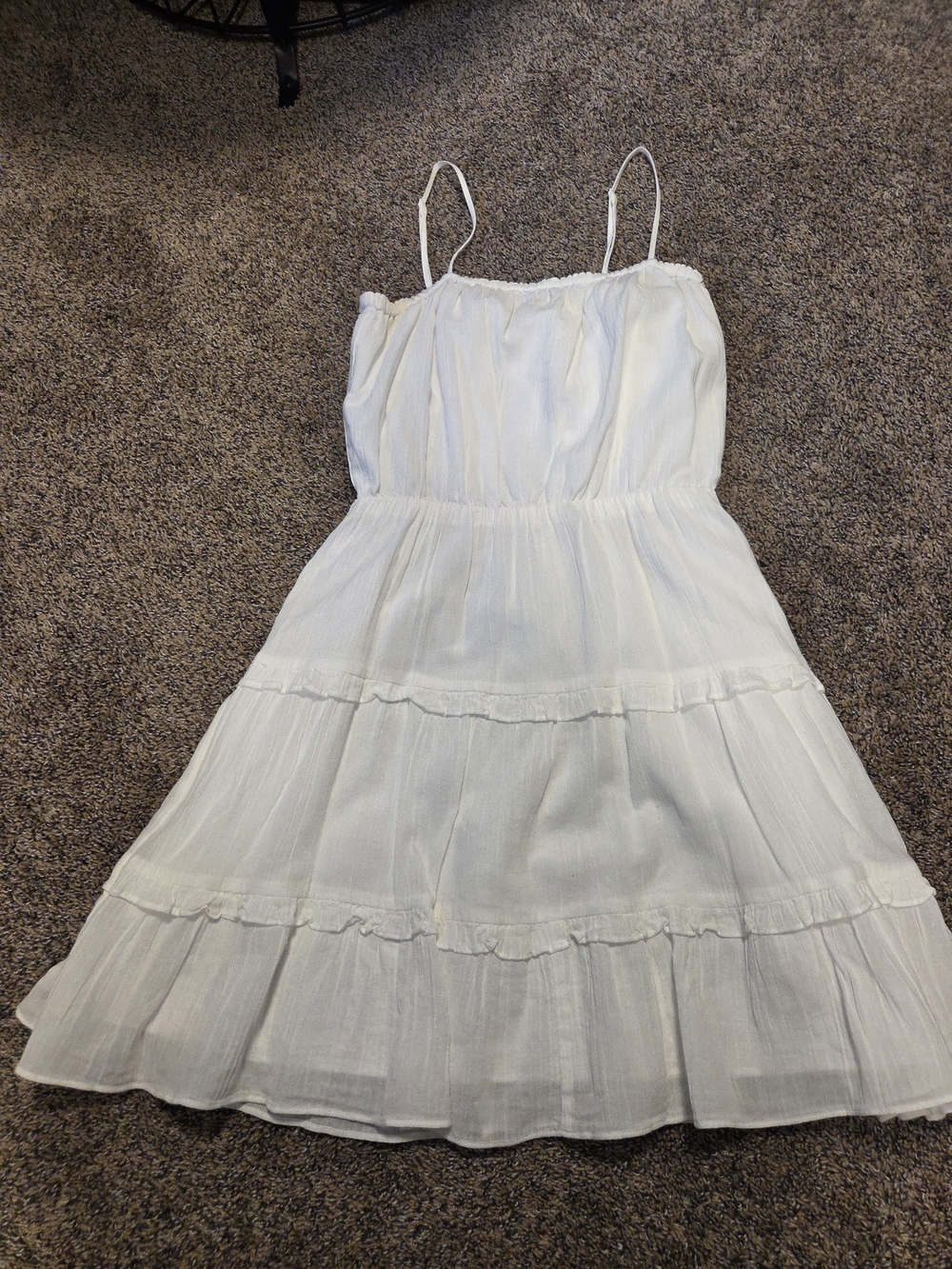 Women's XS Express White Tiered Spaghetti-Strap Sundress EUC